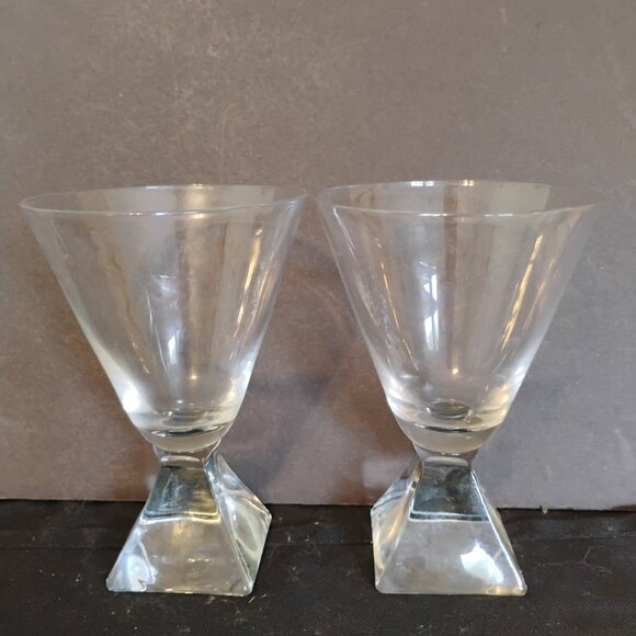 Ekenas Sweden MCM Pyramid Pattern Goblet, set of 2, very rare - Picture 2 of 5